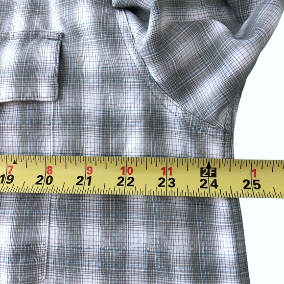 Simms Big Sky Fishing Shirt Mens XL Plaid Snap Front Vented Pockets *Flaw - Picture 9 of 14